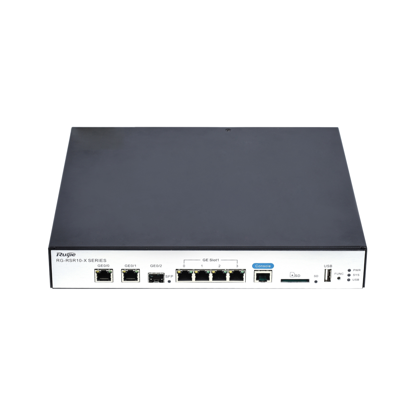 7口多业务中小网络盒式接入路由器,3个千兆WAN口,4个千兆LAN口,RG-RSR10-X-07L